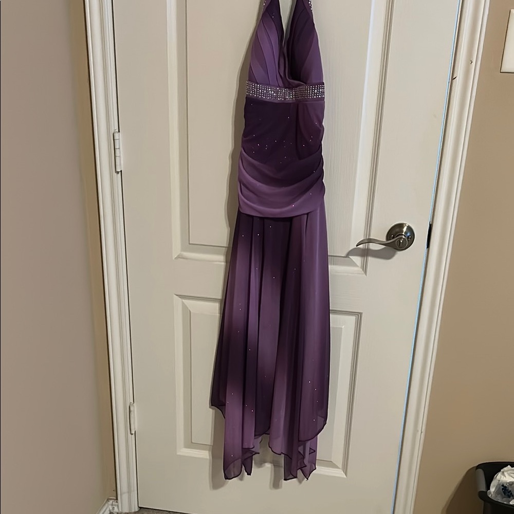Elegant Purple Halter Dress